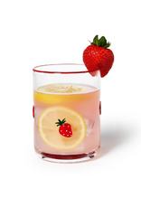 Tabletop Shop at Place & Gather Hand-Painted Double Old Fashion Glass in Strawberry