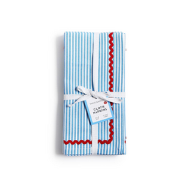 Decor Shop by Place & Gather Blue Stripe with Ric Rac Trim Cloth Napkins, Set of 4