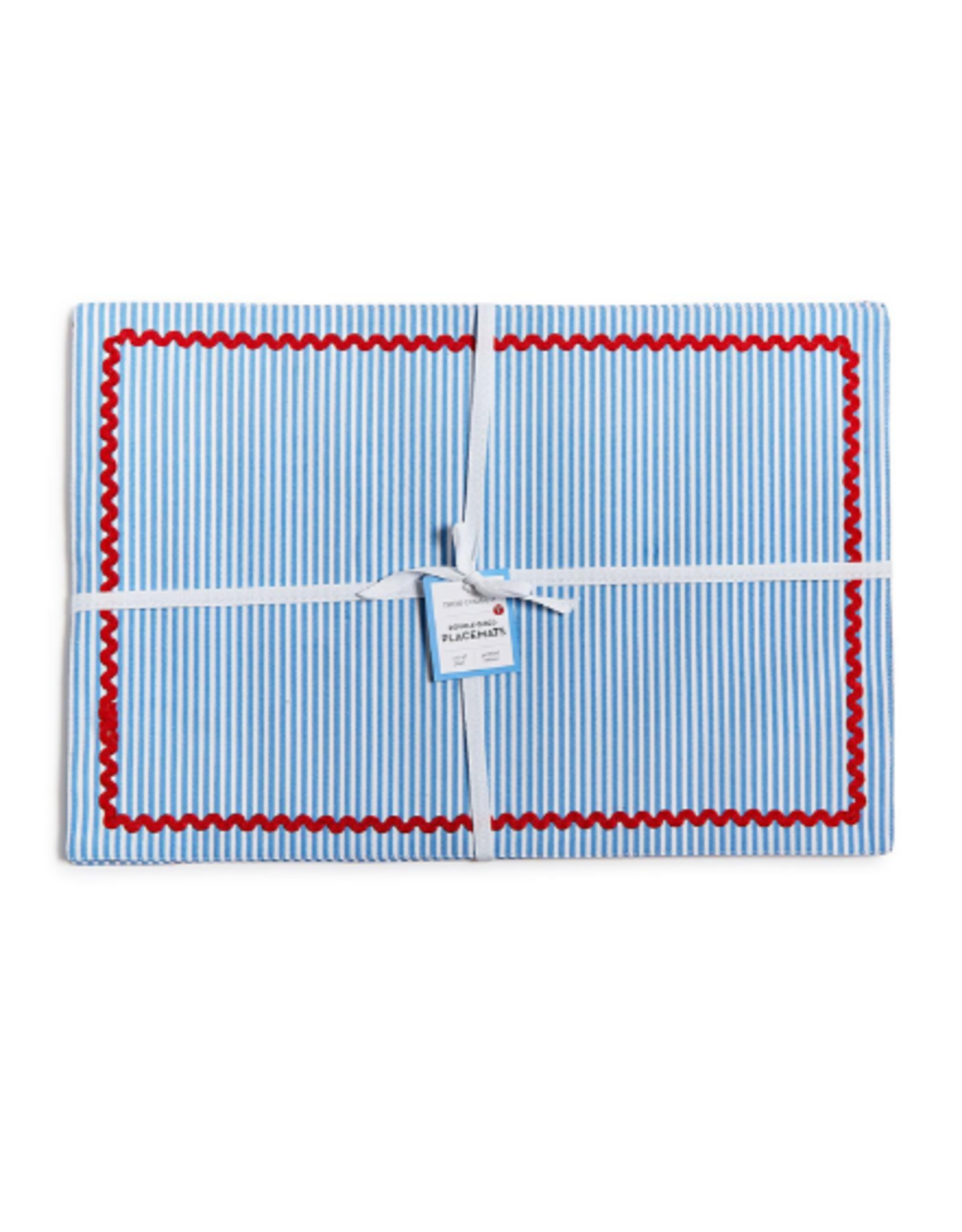 Decor Shop by Place & Gather Blue Stripe with Ric Rac Trim Cloth Placemats - Set of 4