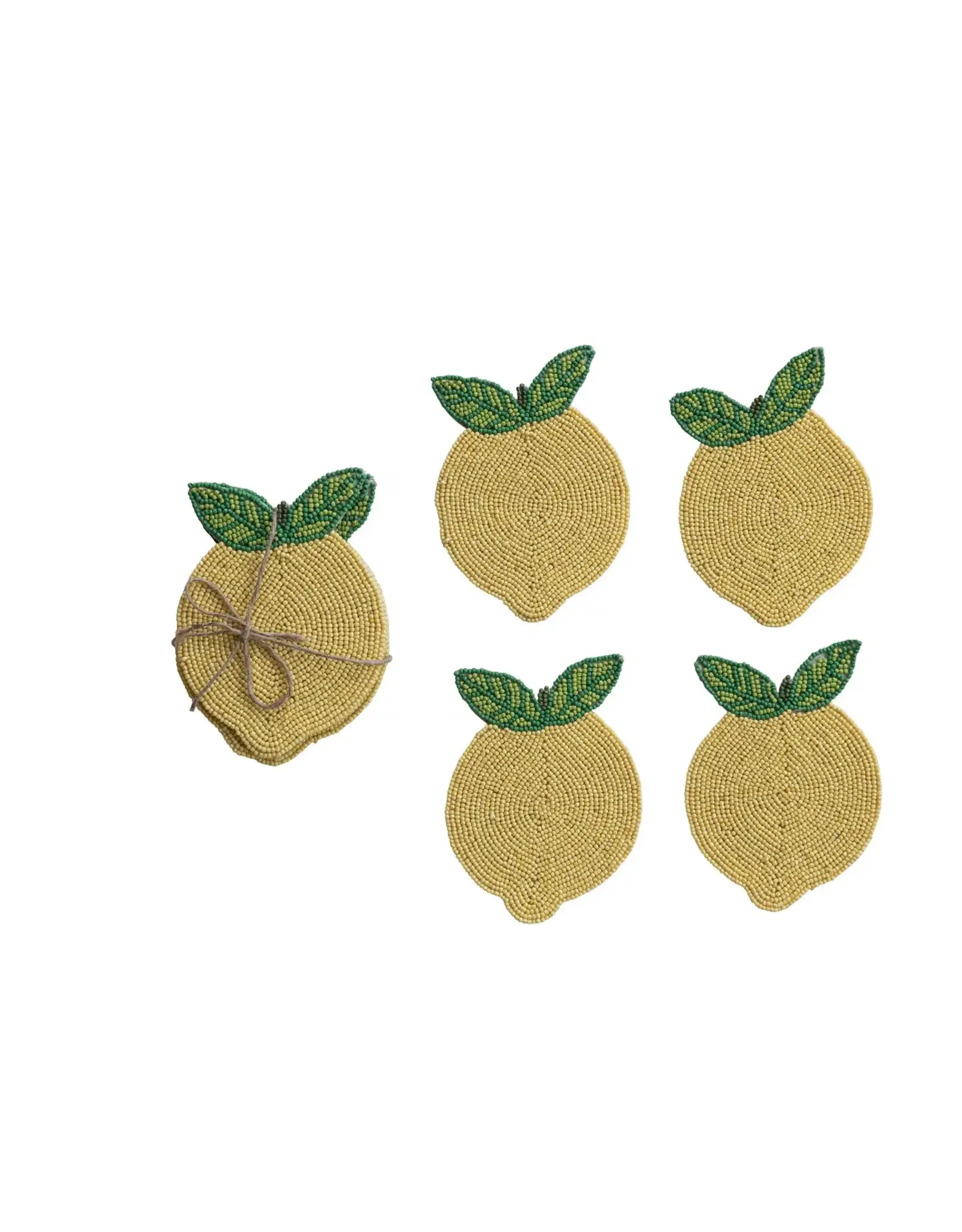 Tabletop Shop at Place & Gather Beaded Lemon Coaster - Set of 4
