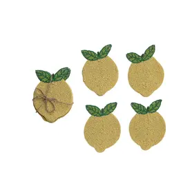 Tabletop Shop at Place & Gather Beaded Lemon Coaster - Set of 4