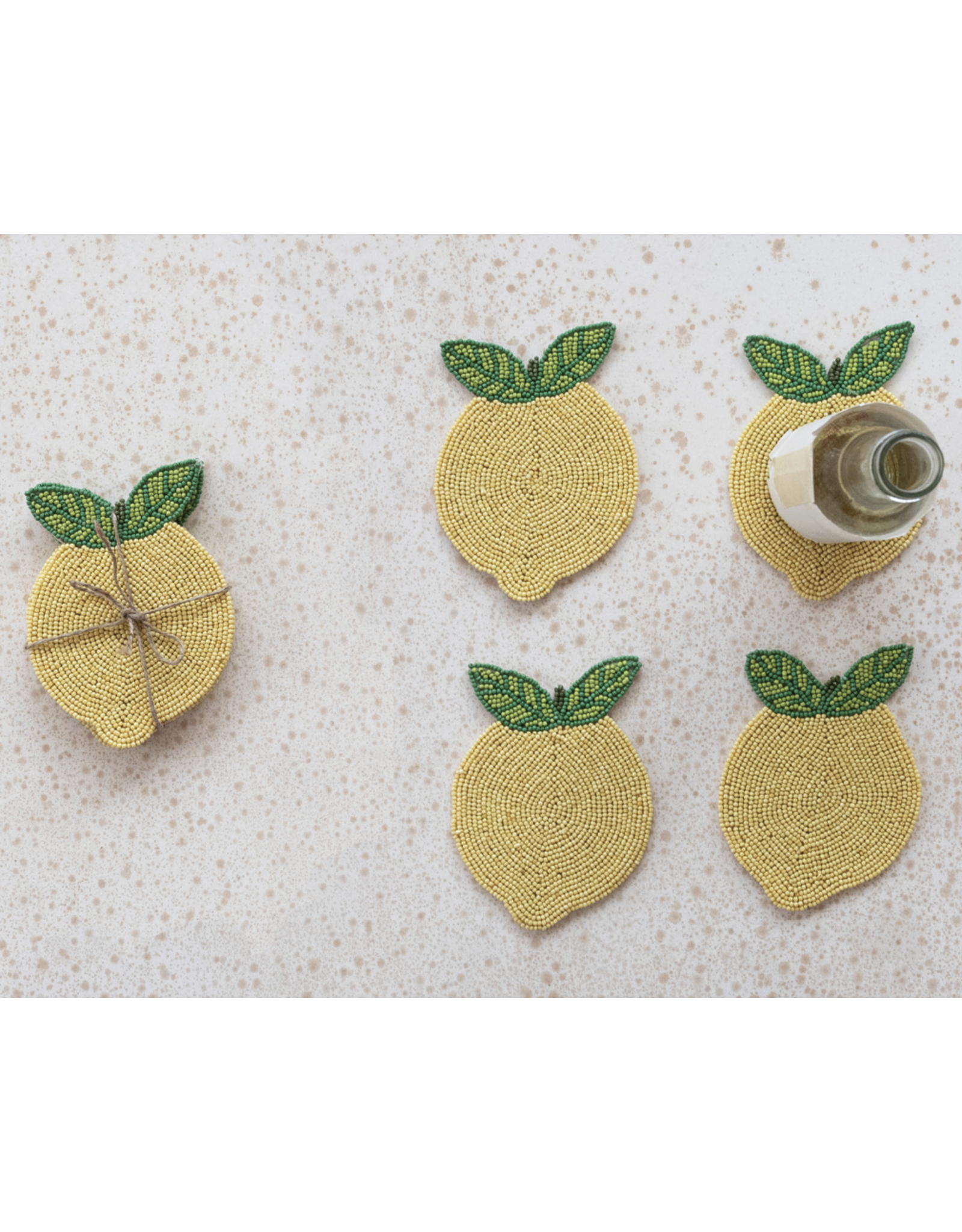 Tabletop Shop at Place & Gather Beaded Lemon Coaster - Set of 4