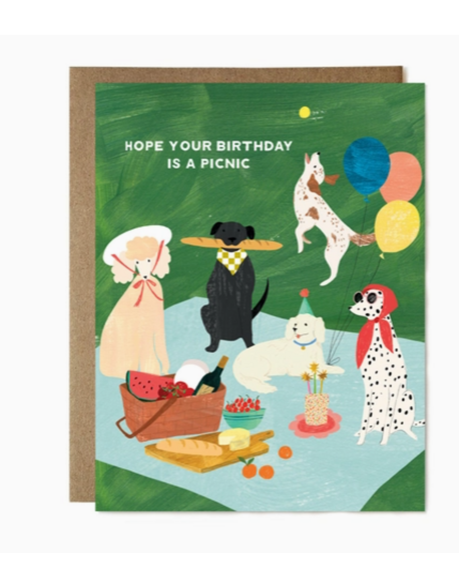 Ula Bloom Dog Party Picnic Birthday Card