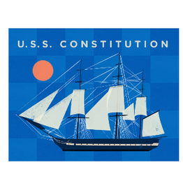 Sunhee Studio USS Constitution 5x7 Matted Print by Sunhee Studios