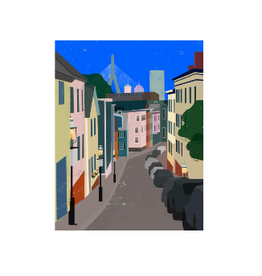 Sunhee Studio Charlestown Pleasant Street 5x7 Matted Print by Sunhee Studios