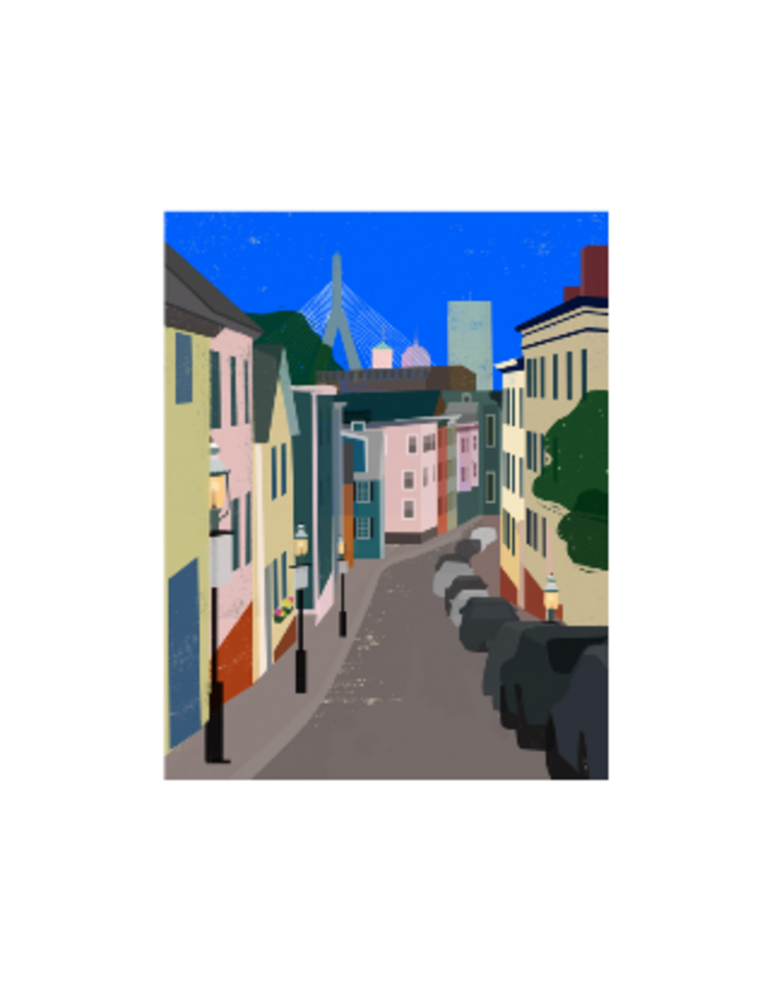 Sunhee Studio Charlestown Pleasant Street 8x10 Matted Print by Sunhee Studios
