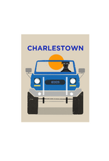 Sunhee Studio Black Dog in Jeep 5x7 Matted Print by Sunhee Studios