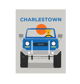 Sunhee Studio Yellow Dog in Jeep  8x10 Matted Print by Sunhee Studios