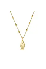 ASHA by Ashley McCormick Mini Fish Charm in Gold on 16" Florence Chain by ASHA