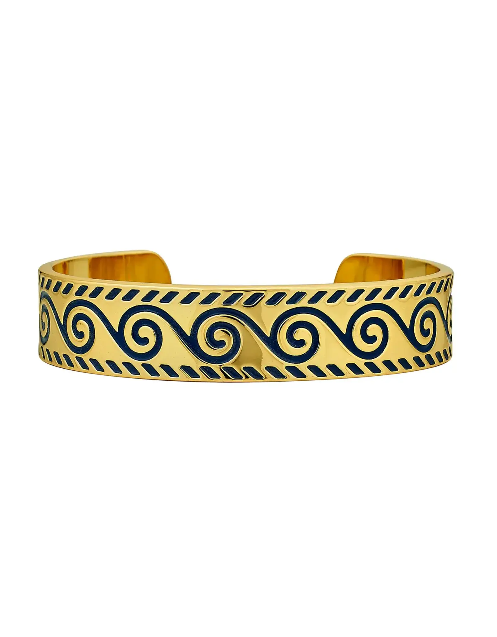 ASHA by Ashley McCormick Enamel Wave Cuff Bracelet in Navy by ASHA