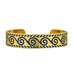 ASHA by Ashley McCormick Enamel Wave Cuff Bracelet in Navy by ASHA