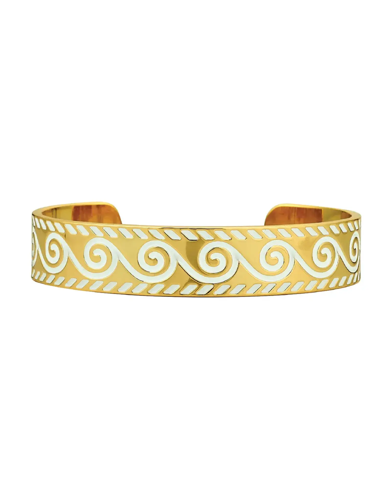 ASHA by Ashley McCormick Enamel Wave Cuff Bracelet in Ivory by ASHA