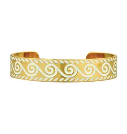 ASHA by Ashley McCormick Enamel Wave Cuff Bracelet in Ivory by ASHA