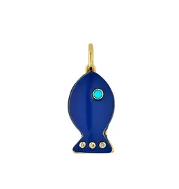 ASHA by Ashley McCormick Madaket Fish Charm in Lapis by ASHA