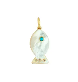 ASHA by Ashley McCormick Madaket Fish Charm in Mother of Pearl by ASHA