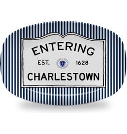 Mariposa Entering Charlestown Navy Stripe HeatSafe Tray
