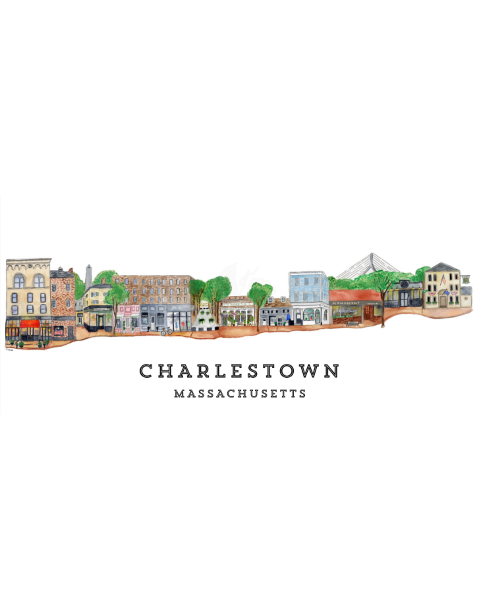 Kelley Cintra Studio Charlestown Imaginary Street Tea Towel by Kelley Cintra Studio