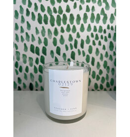 Feather + Finn Charlestown 02129 Candle in Peony & Mint by Feather + Finn