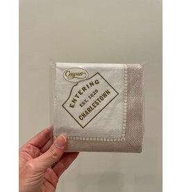 Caspari Tan Entering Charlestown Cocktail Napkins