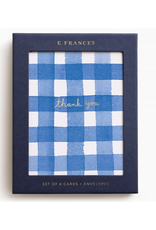 E. Frances Blue Gingham Thank You Boxed Notecards - Set of 6