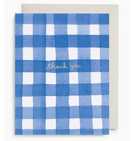 E. Frances Blue Gingham Thank You Card