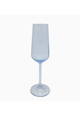 Mariposa Blue with White Rim Flute Champagne Glass