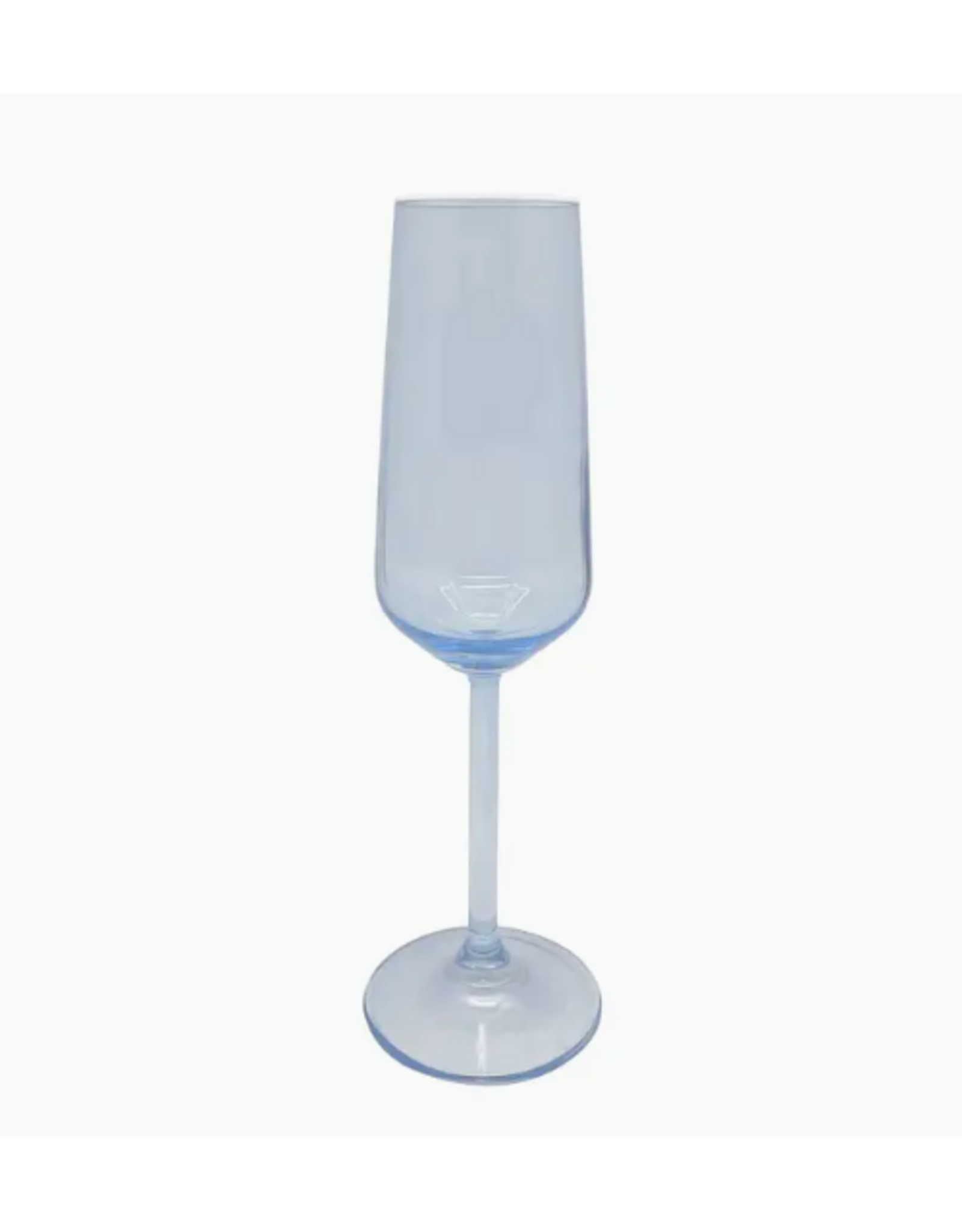Mariposa Blue with White Rim Flute Champagne Glass