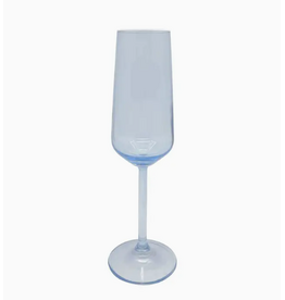 Mariposa Blue with White Rim Flute Champagne Glass