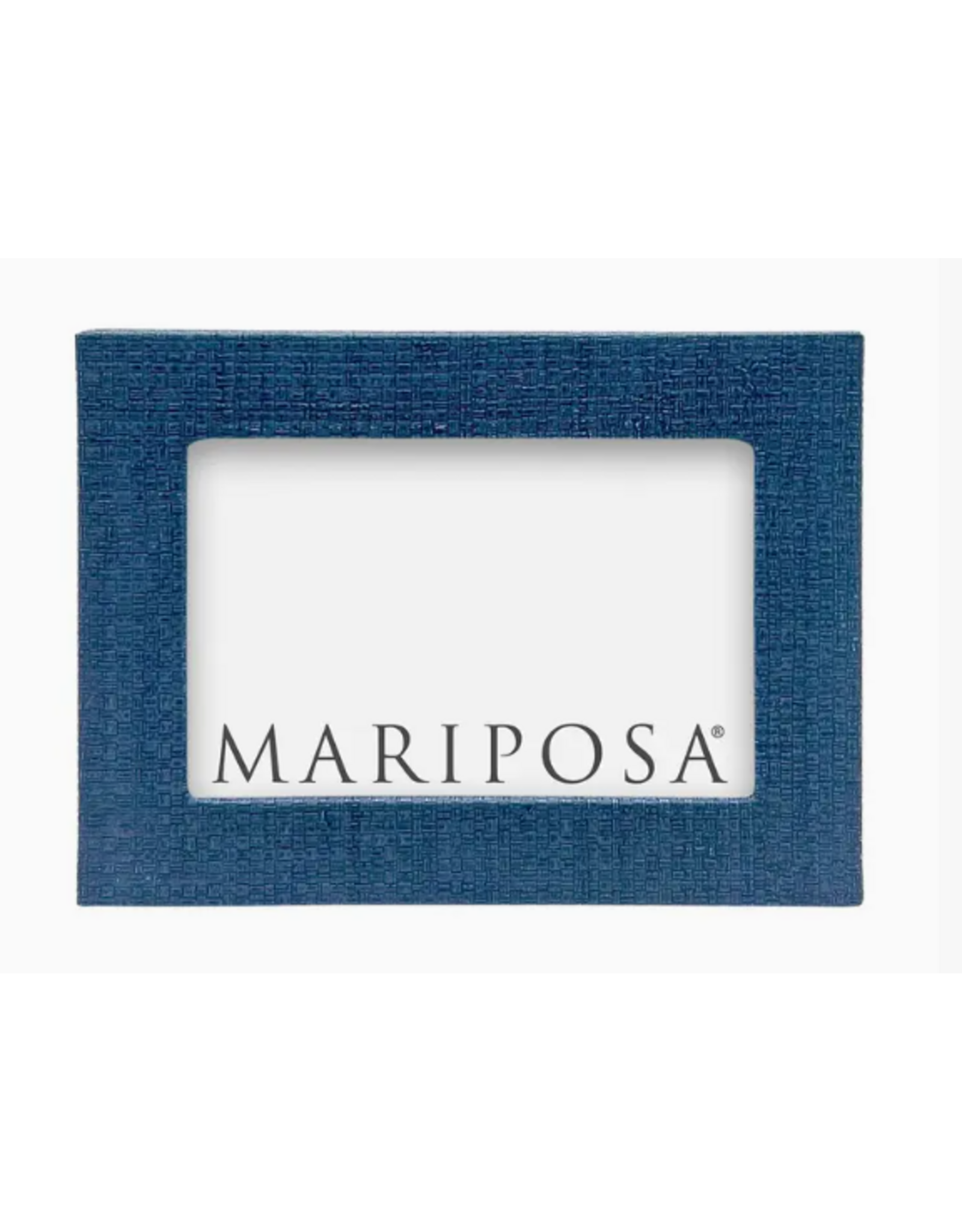 Mariposa Faux Grasscloth 4x6 Frame in Indigo Blue