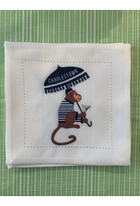 Tabletop Shop at Place & Gather Charlestown Monkey with Parasol Cocktail Napkins - Set of 4