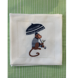 Tabletop Shop at Place & Gather Charlestown Monkey with Parasol Cocktail Napkins - Set of 4