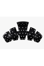 Teleties Black Polka Dot Large Hair Clip by Teleties