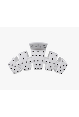 Teleties White Polka Dot Hair Clip by Teleties