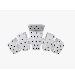 Teleties White Polka Dot Hair Clip by Teleties