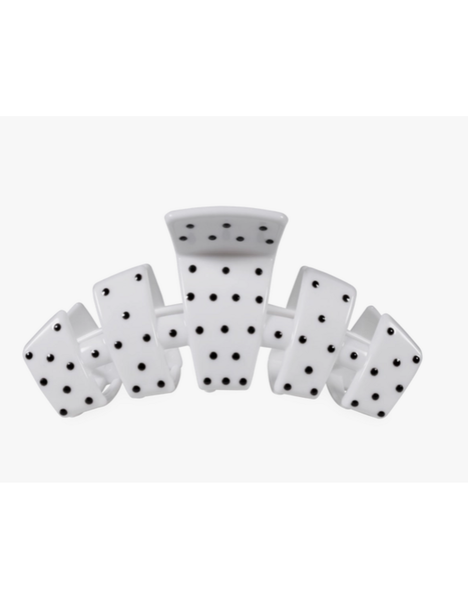 Teleties White Polka Dot Hair Clip by Teleties