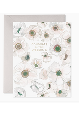E. Frances White Flower Wedding Card