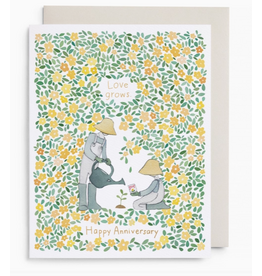 E. Frances Yellow Garden Anniversary Card
