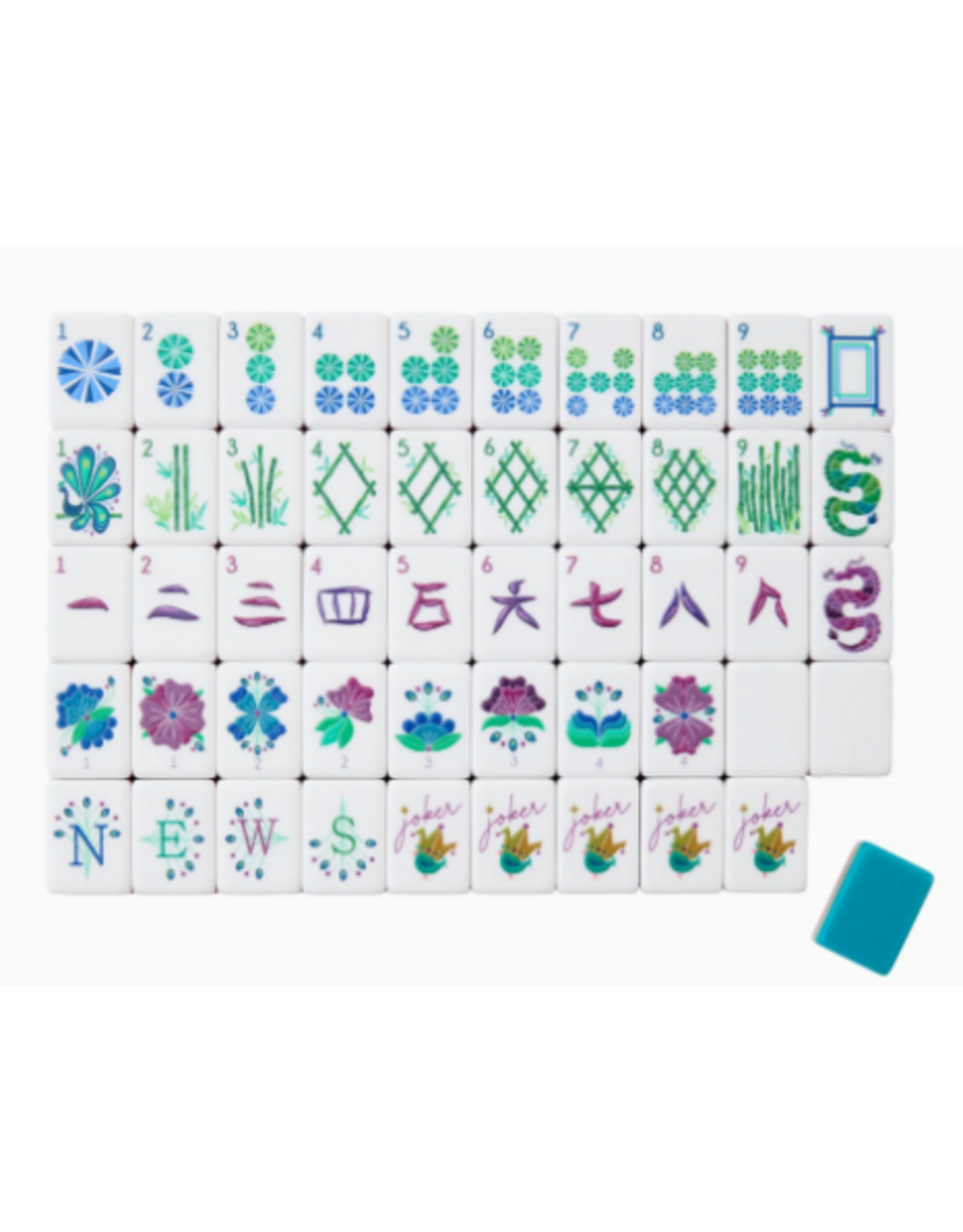 Oh My Mahjong Mahjong Tile Set in Lagoon