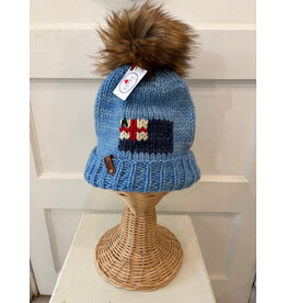 Sandy Knits Bunker Hill Flag Knitted Hat in Light Blue