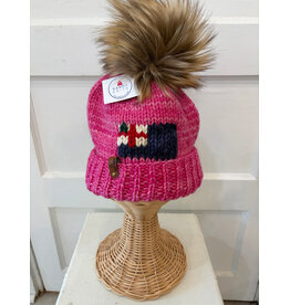 Sandy Knits Bunker Hill Flag Knitted Hat in Pink