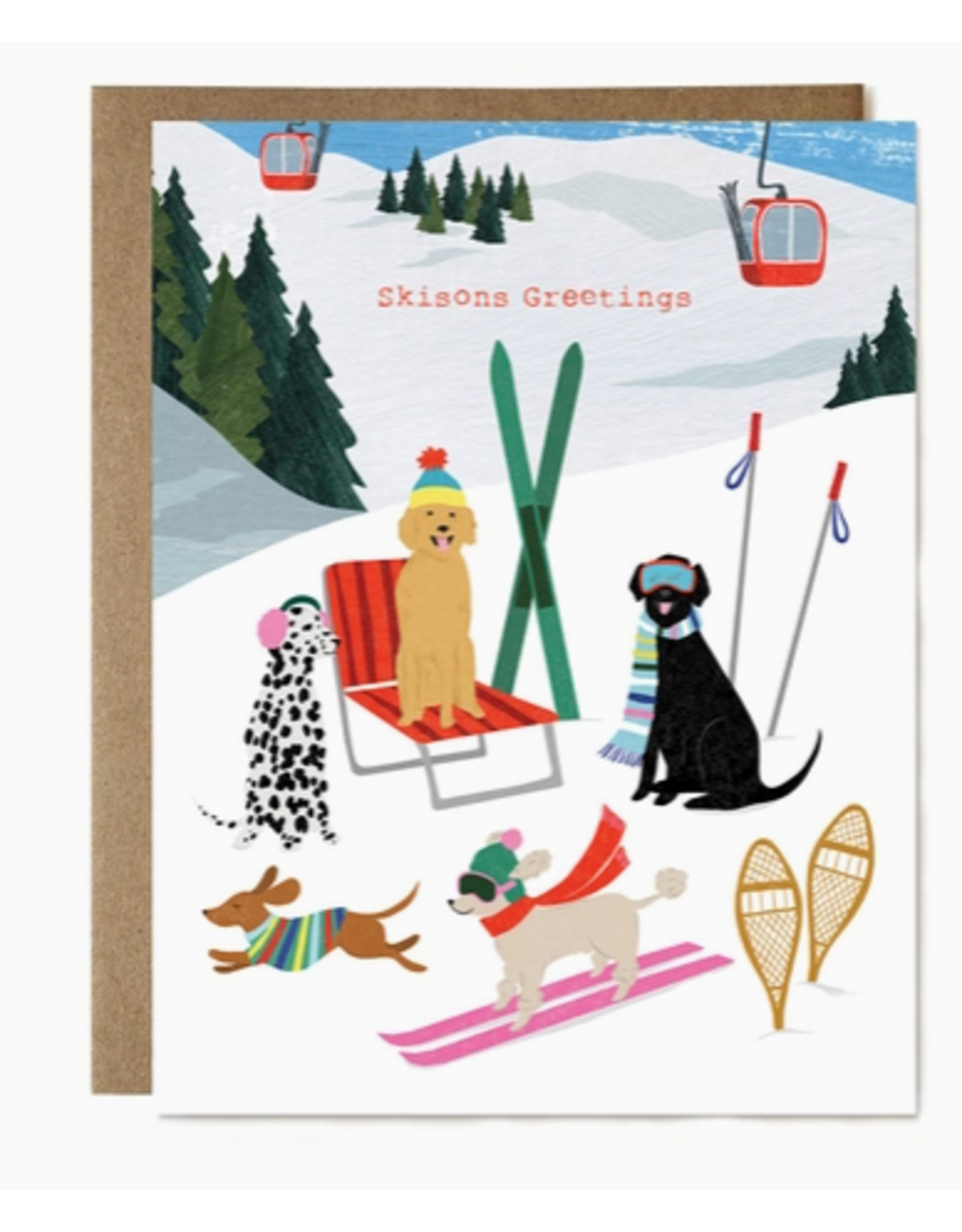 Ula Bloom Apres Dogs Skisons Holiday Card