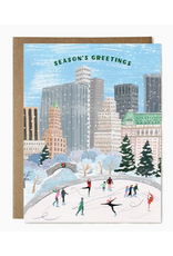 Ula Bloom Ice Skaters Seasons Greetings Card