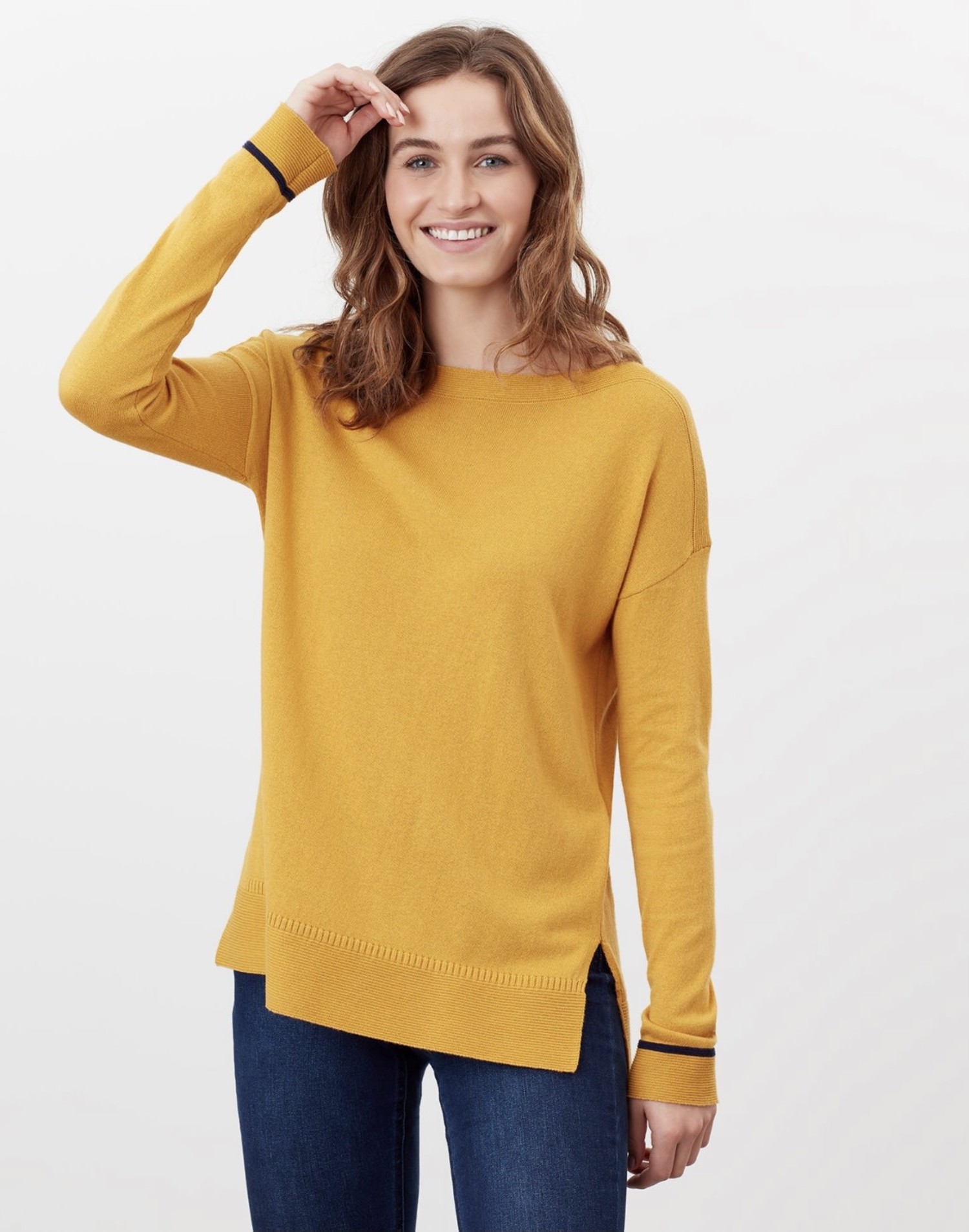 Joules Vivianna Boat Neck Sweater in Ochre by Joules