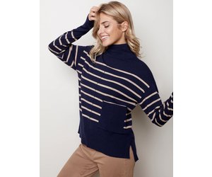 Charlie B C2471 Funnel Nck Stripe 