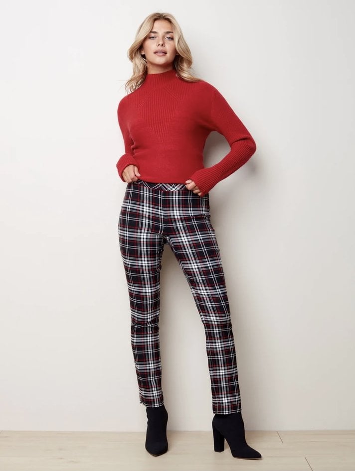 Pull On Stretch Cropped Cuffed Pant by Charlie B