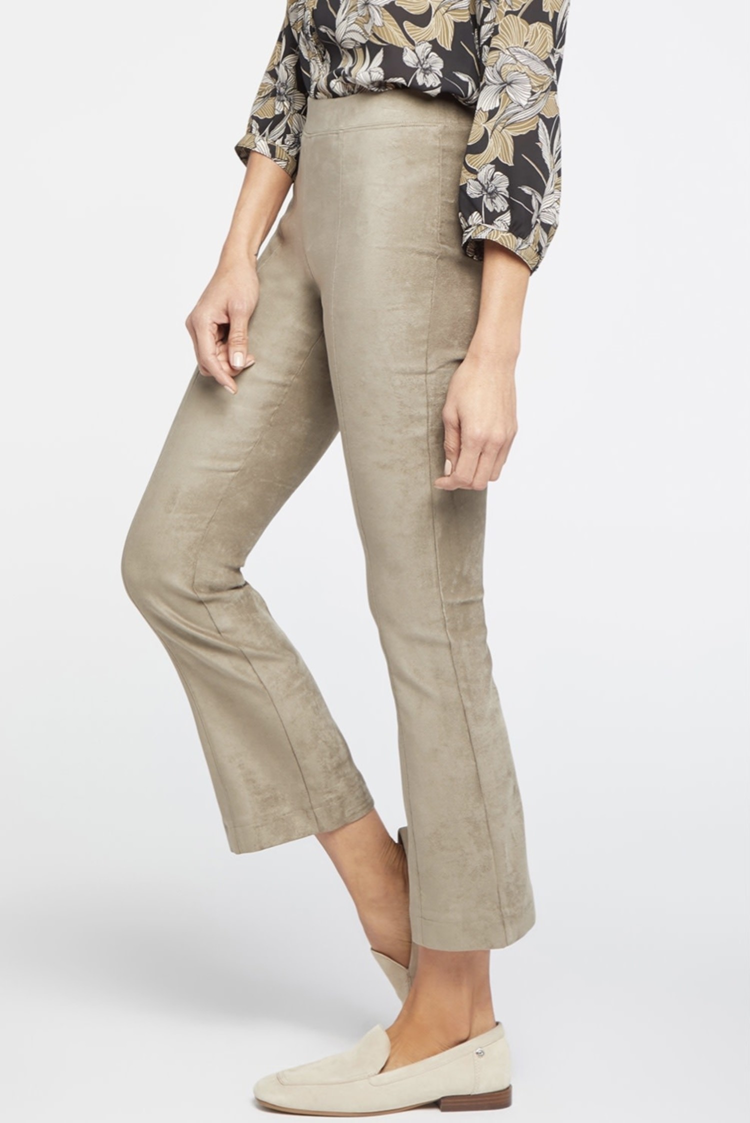 Vince Stretch Suede Split Hem Crop Pants