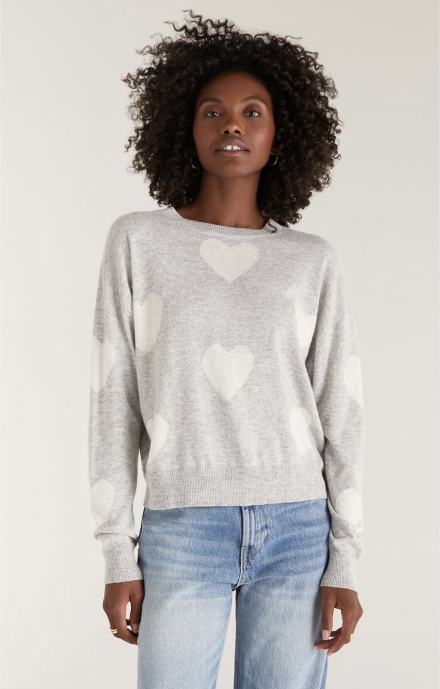 Grey heart sweater best sale