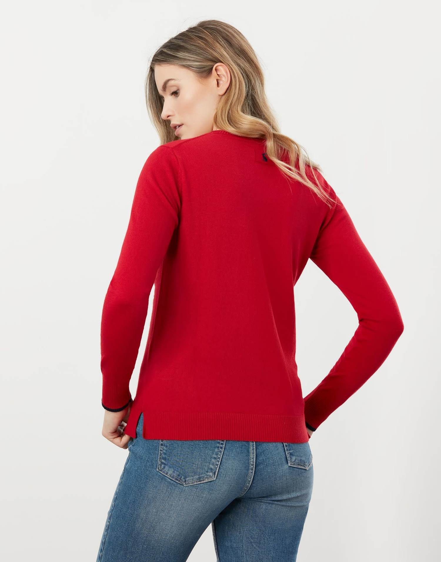 Joules Miranda Intarsia Sweater in Red Duck by Joules