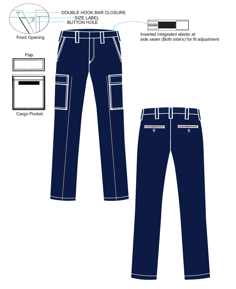 Cargo Pants Blue Black