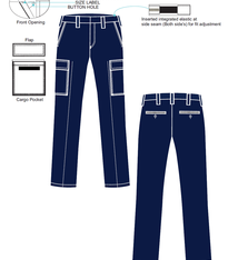 Jordal Cargo Pants Blue Black FEMALE